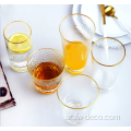 مجموعة أدوات الشرب الزجاجية الذهب